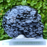 Black Snowflake Obsidian Skull