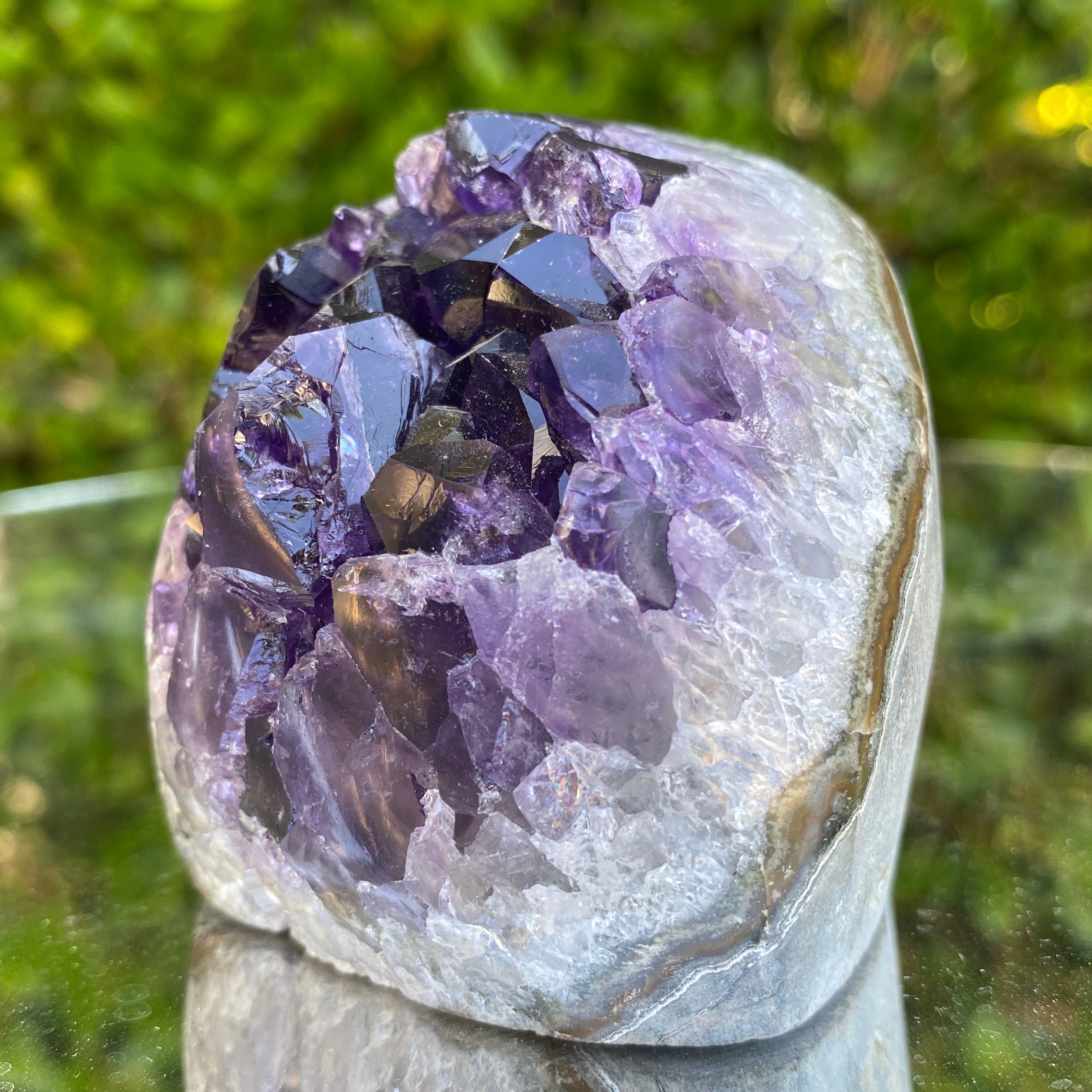 304g 7x6x6cm Grade A+ Big Smooth Crystal Purple Amethyst Geode from Uruguay