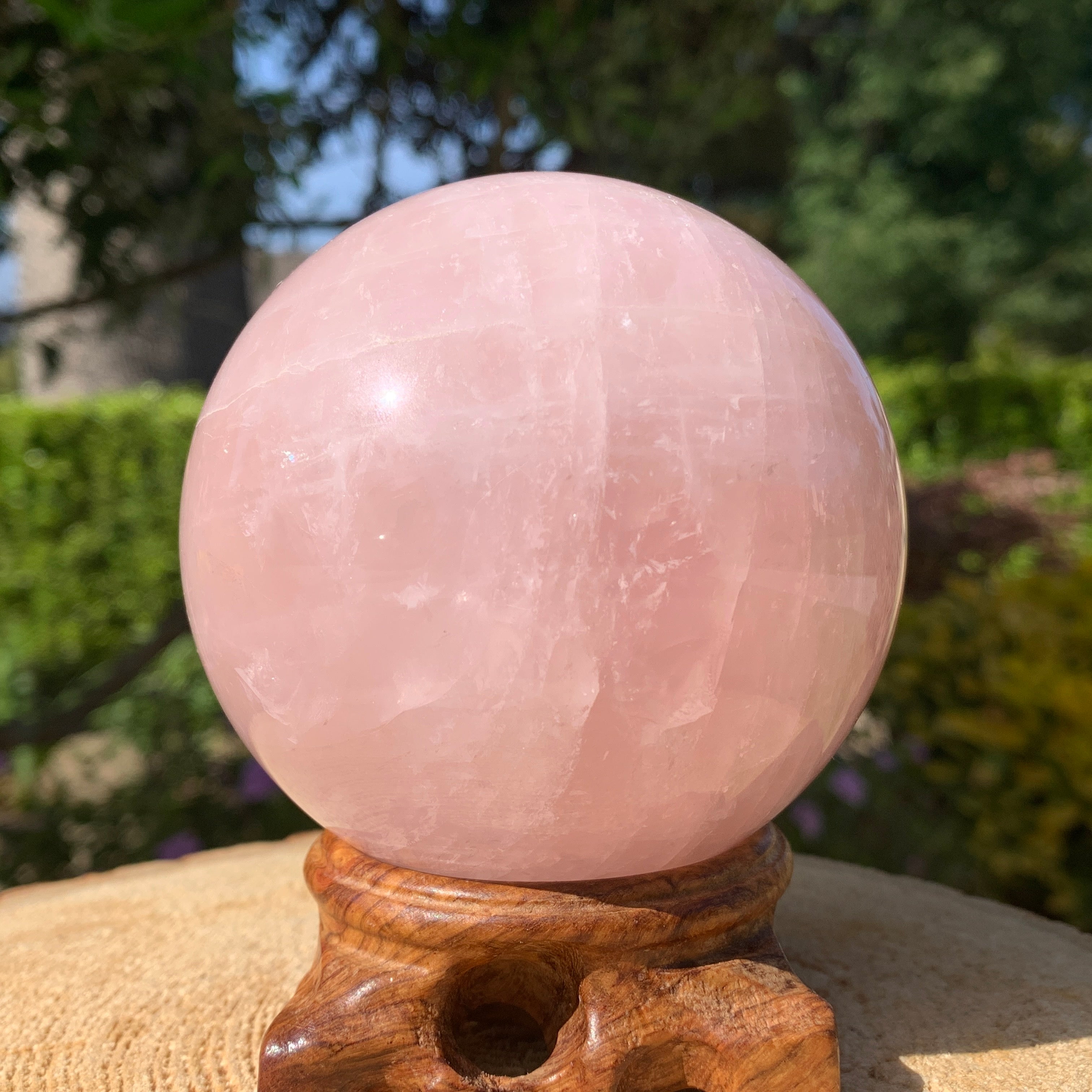 834g 8x8x8cm Pink Rose Quartz Sphere from China