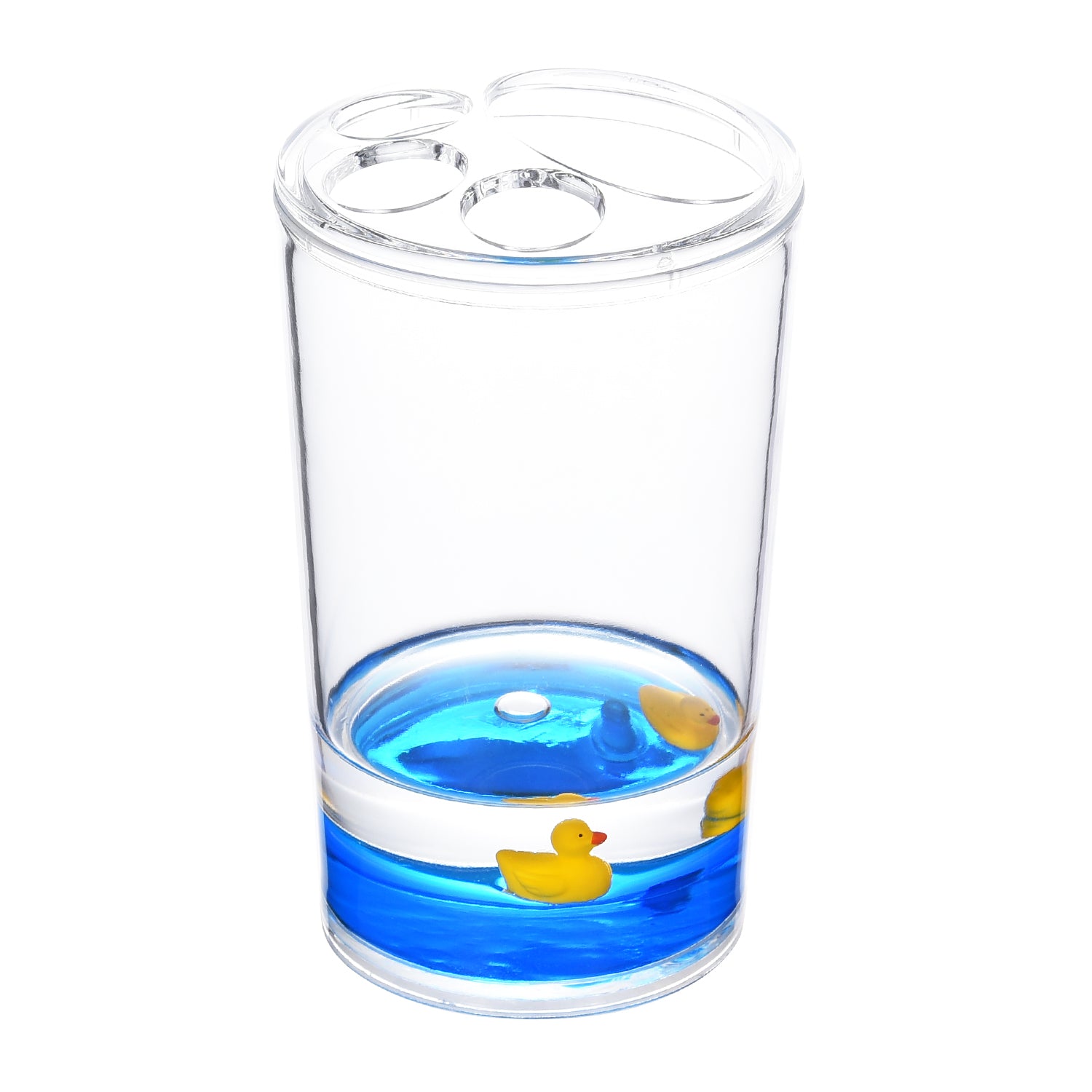 4 Piece Acrylic Liquid 3D Floating Motion Bathroom Vanity Accessory Set Duck