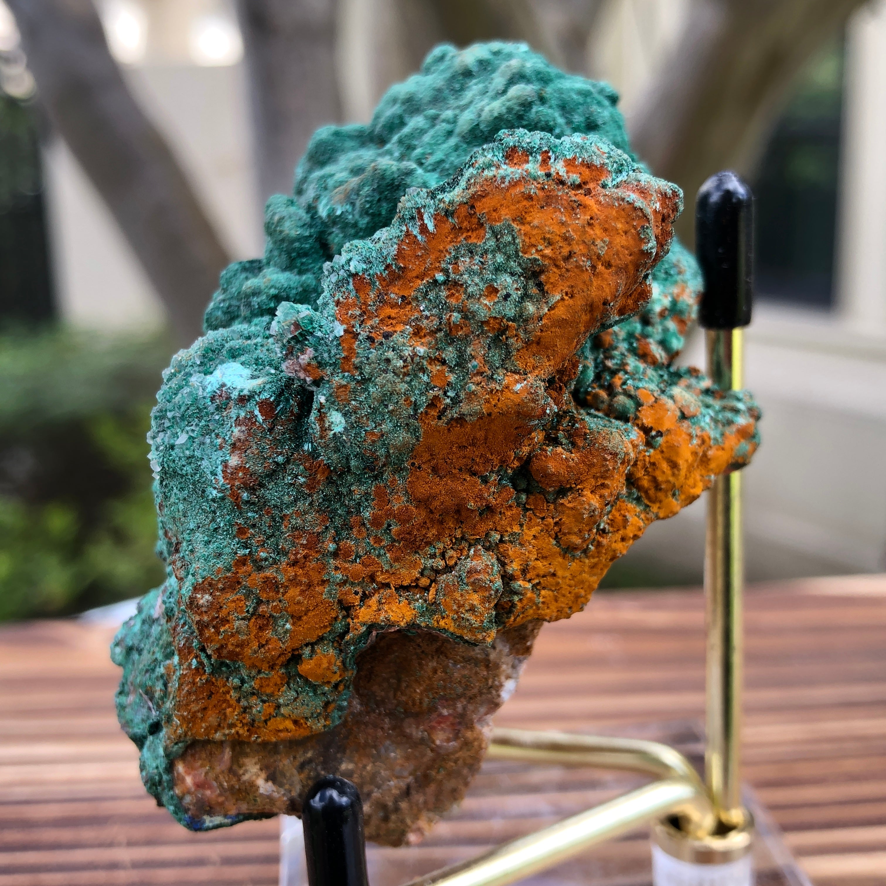 176g 1.8x2.6x1.5cm Orange Spot Green Malachite from Morocco