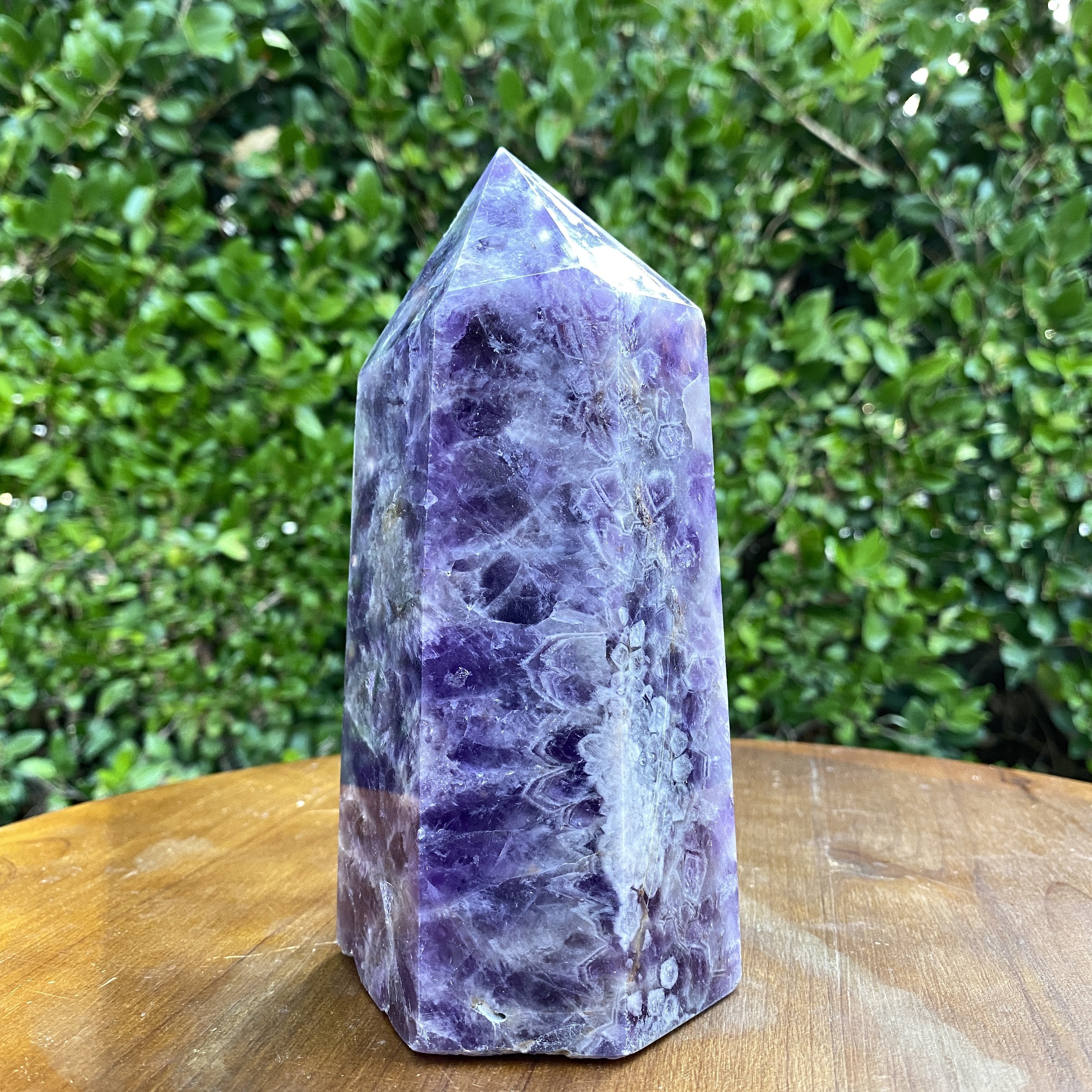 1.49kg 17x10x8cm Purple Banded Chevron Amethyst Point Tower from South Africa - Locco Decor