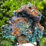 240g 8.5x7.3x4.5cm Shiny Blue Azurite w/ green Malachite from Sepon Mine, Laos