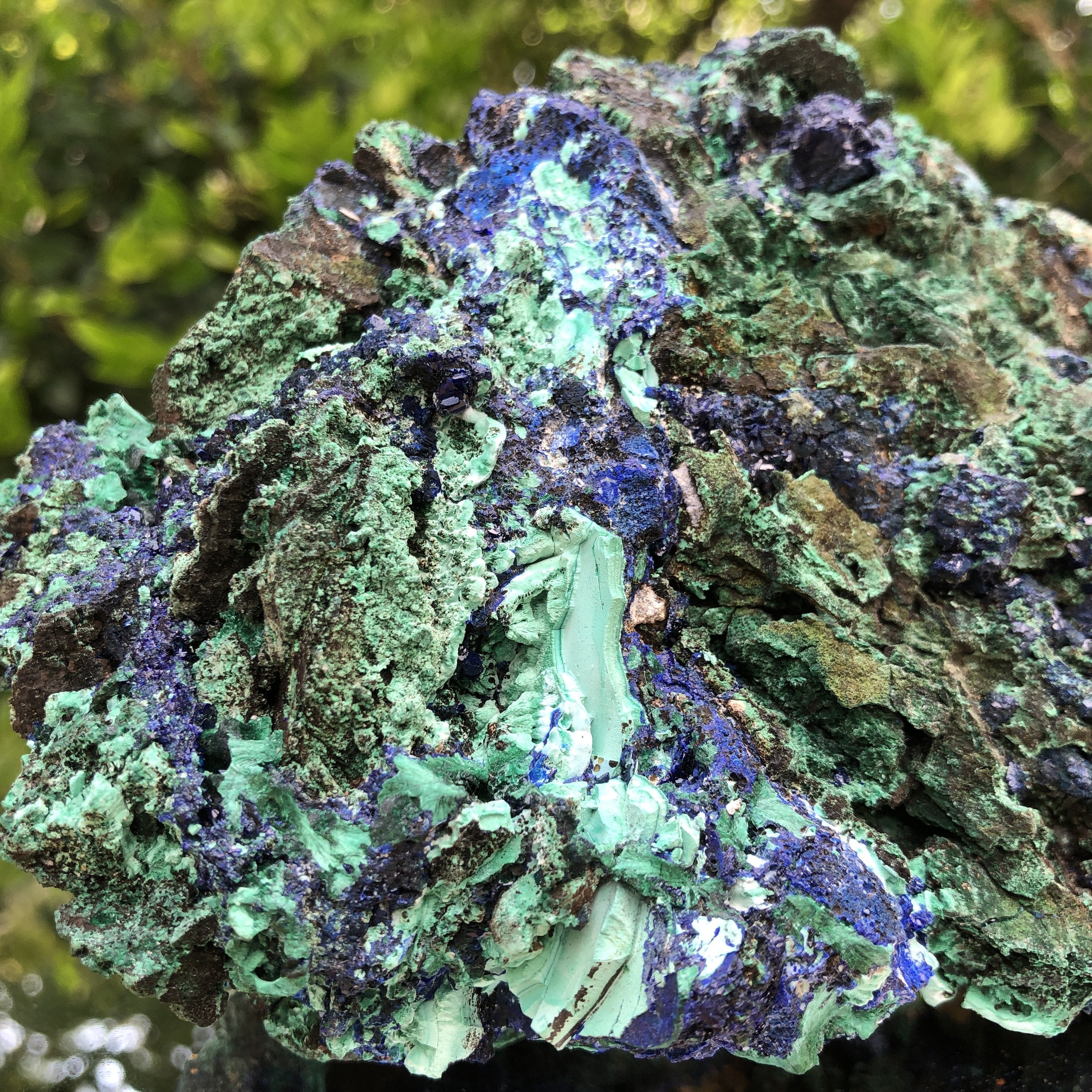 1.168kg 20x11x7cm Mountain Shape Blue Azurite w/ green Malachite from Sepon Mine, Laos - Locco Decor