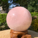 750g 8x8x8cm Pink Rose Quartz Sphere from China