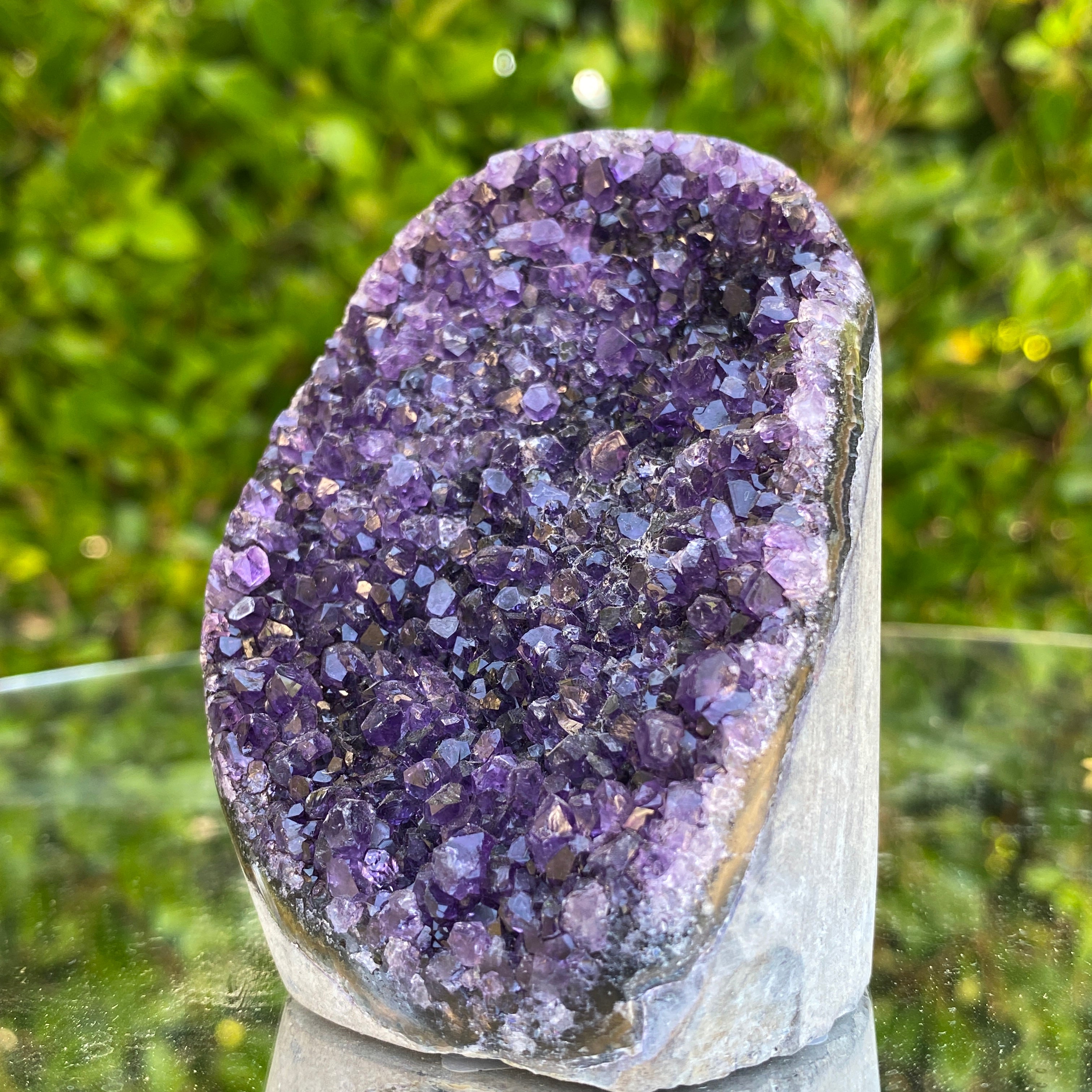 302g 8x7x6cm Grade A+ Big Smooth Crystal Purple Amethyst Geode from Uruguay
