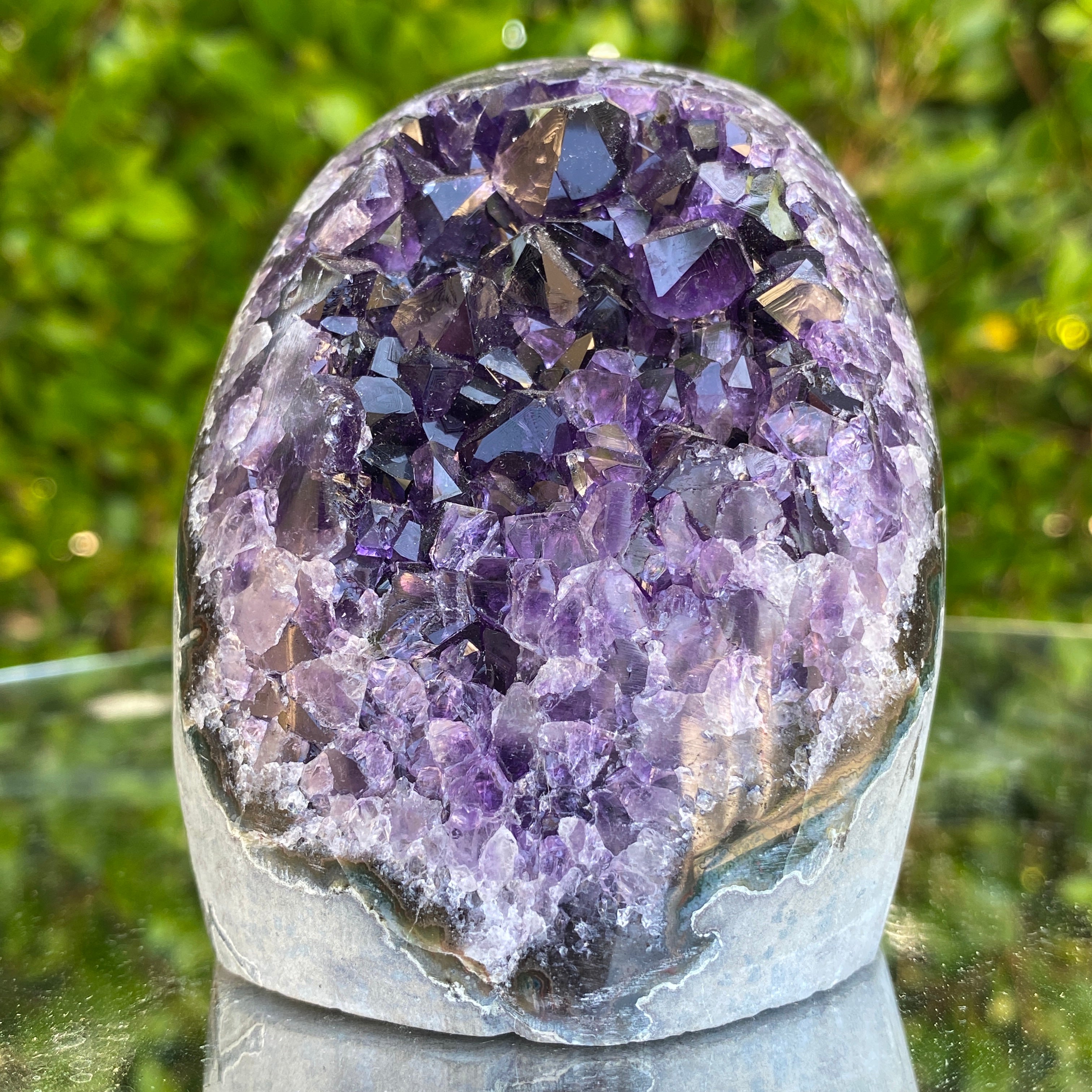488g 9x8x6cm Grade A+ Big Smooth Crystal Purple Amethyst Geode from Uruguay