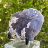 164g 8x6x3cm White Calcite with Purple Fluorite from Balochistan, Pakistan