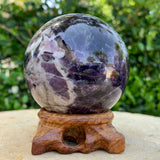 692g 7x7x7cm Purple Banded Chevron Amethyst Sphere from South Africa