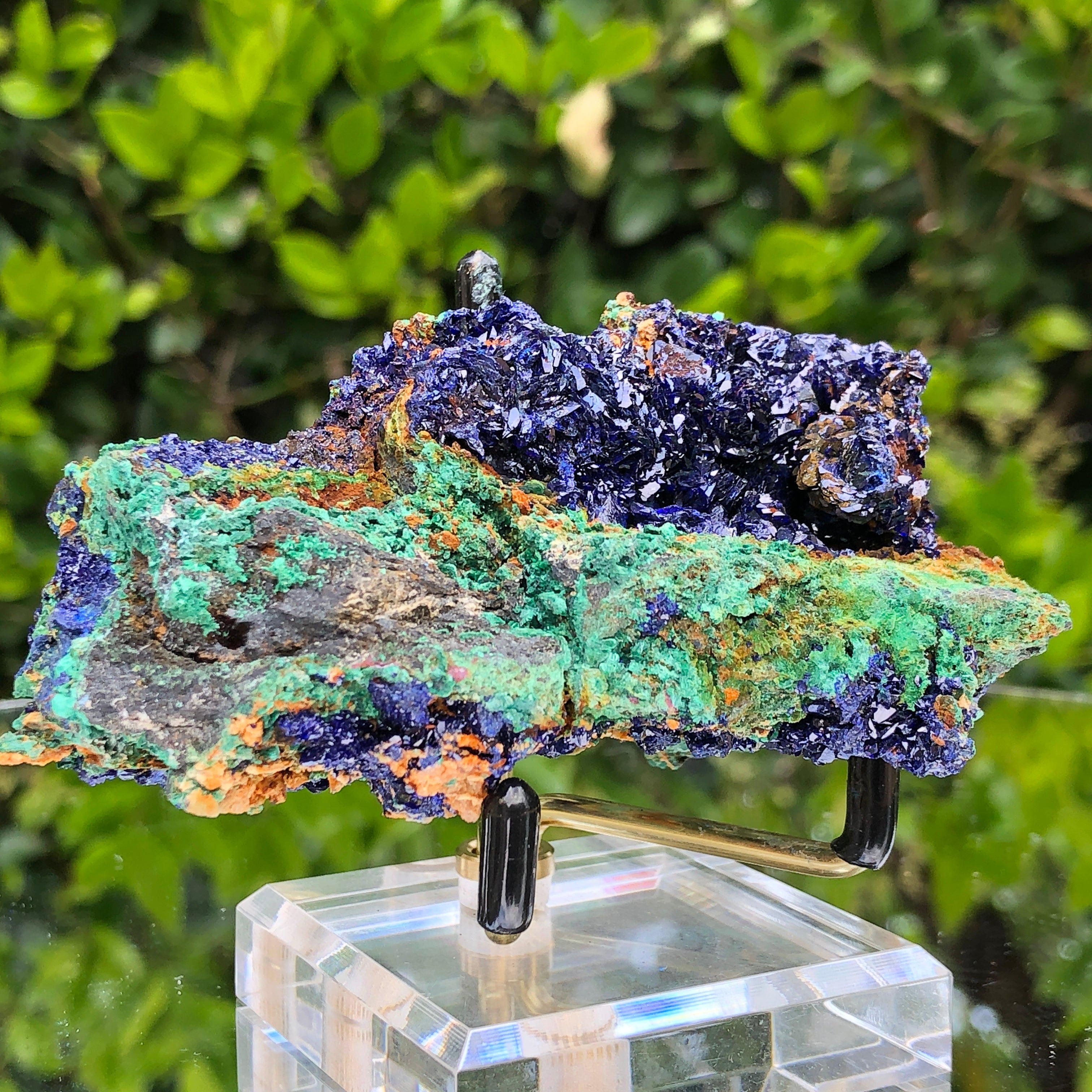 266g 10x5.5x4.5cm Blue Azurite w/ green Malachite from Sepon Mine, Laos
