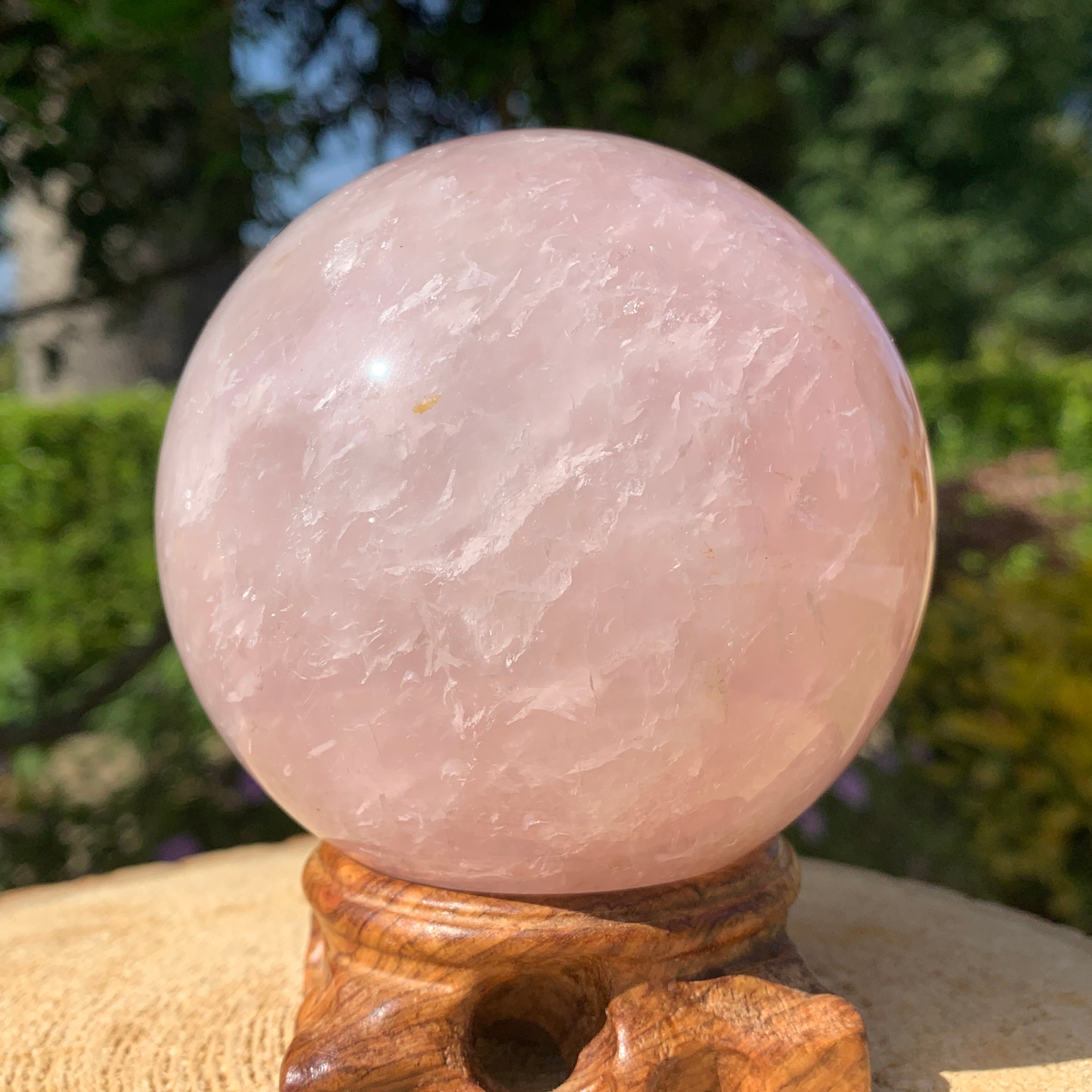 950g 8x8x8cm Pink Rose Quartz Sphere from China