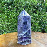 988g 15x7x6cm Purple Banded Chevron Amethyst Point Tower from South Africa - Locco Decor