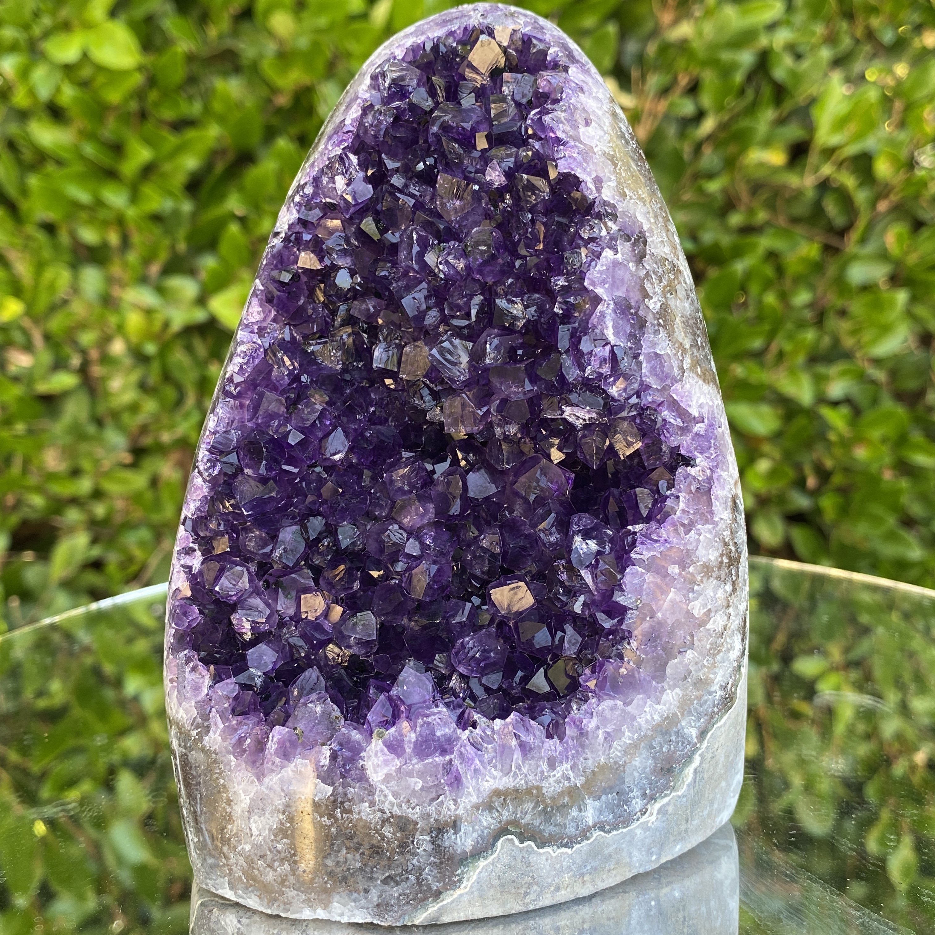1.25kg 15x10x6cm Grade A+ Big Smooth Crystal Purple Amethyst Geode from Uruguay - Locco Decor