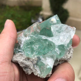 252g 9x7x5cm Glass Green and Clear Fluorite from Xianghualing,Hunan,CHINA