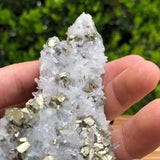 368g 13x5.5x5cm Gold  Clear Quartz Pyrite with Grey Galena from Huaron, Peru