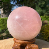 910g 8x8x8cm Pink Rose Quartz Sphere from China