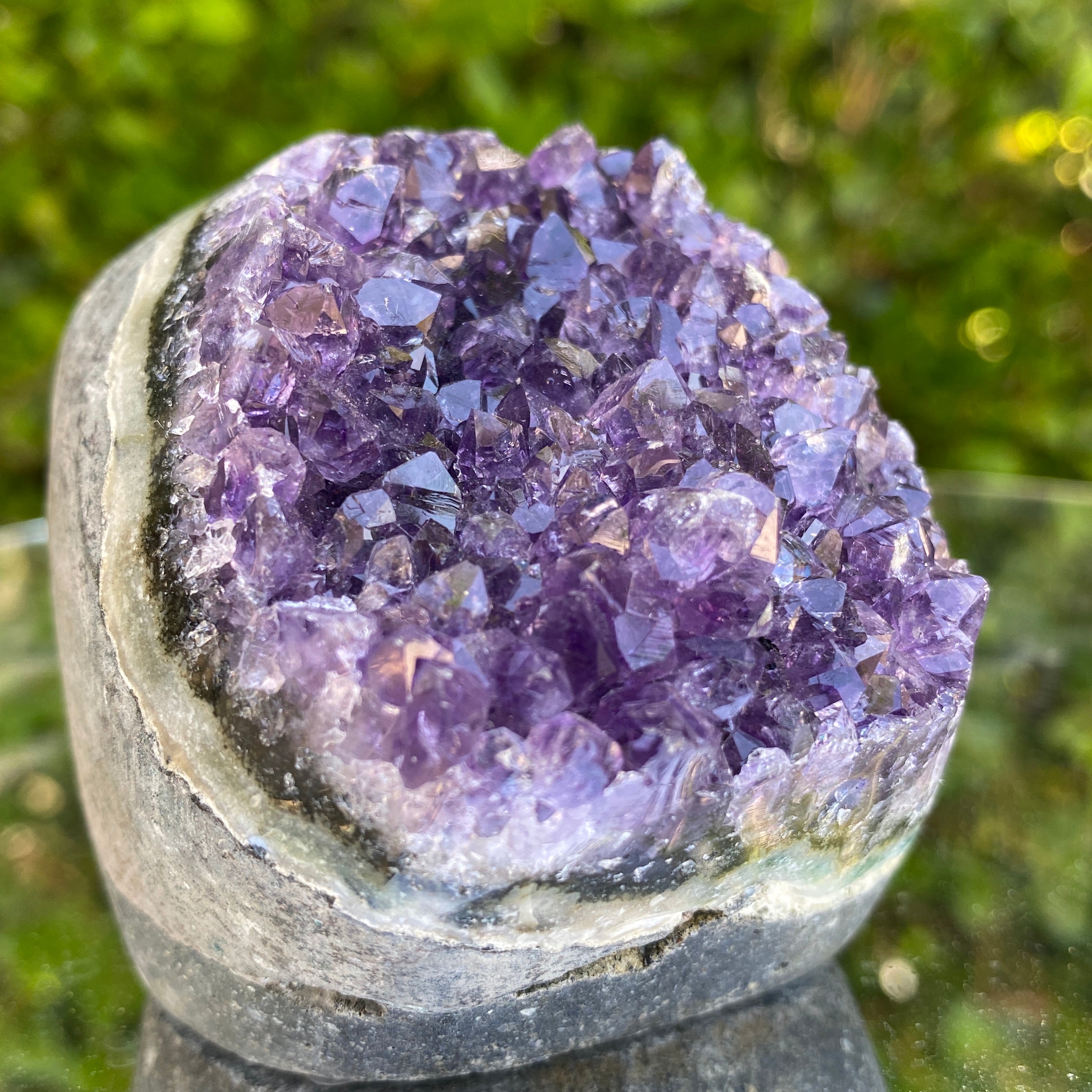 324g 7x7x6cm Grade A+ Big Smooth Crystal Purple Amethyst Geode from Uruguay