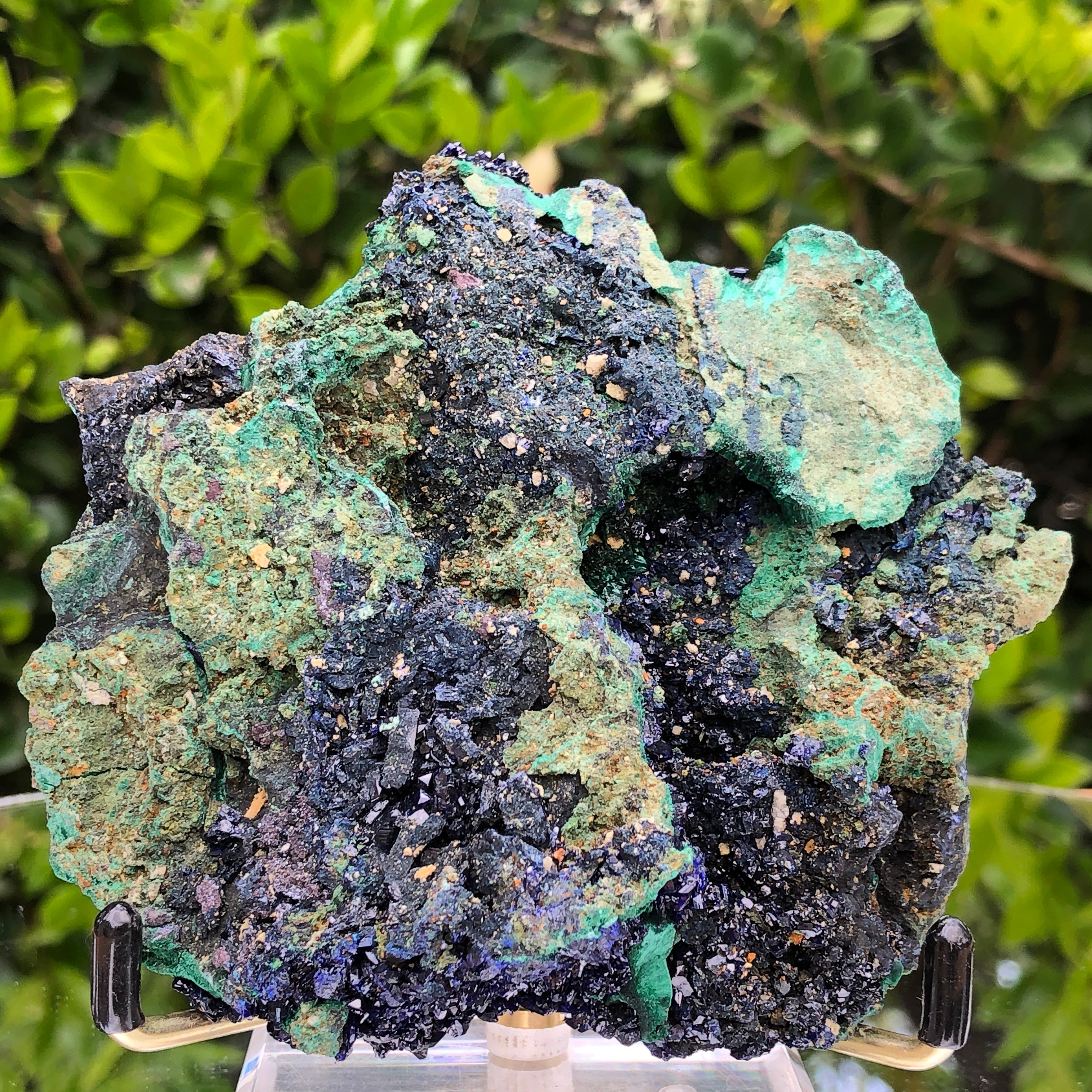 258g 11x10x3.9cm Blue Azurite w/ green Malachite from Sepon Mine, Laos