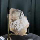 196g 6x4x3cm Orange Scheelite with Silver Muscovite from Mt. Xuebaoding,Sichuan,CHINA