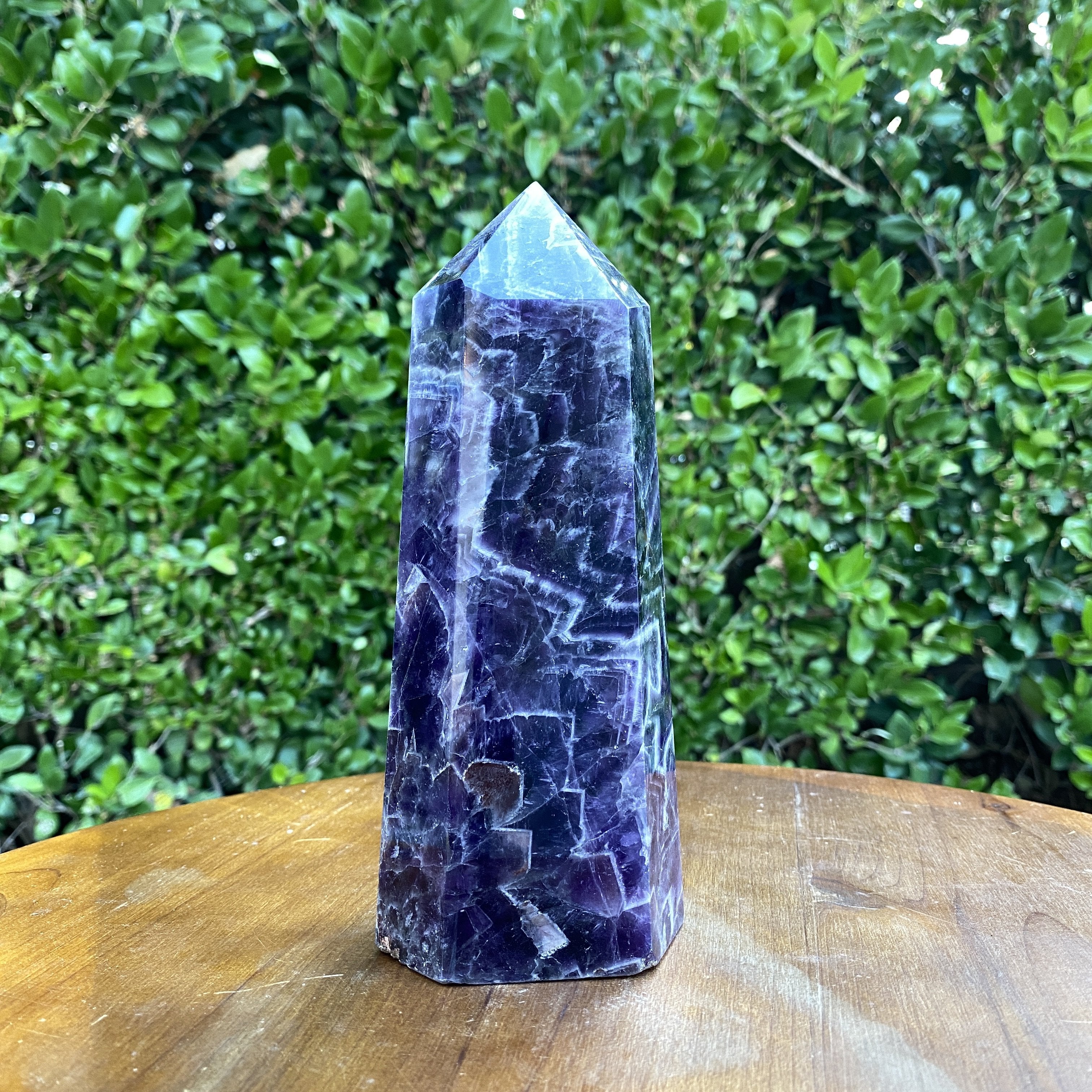 1.15kg 18x8x6cm Purple Banded Chevron Amethyst Point Tower from South Africa - Locco Decor