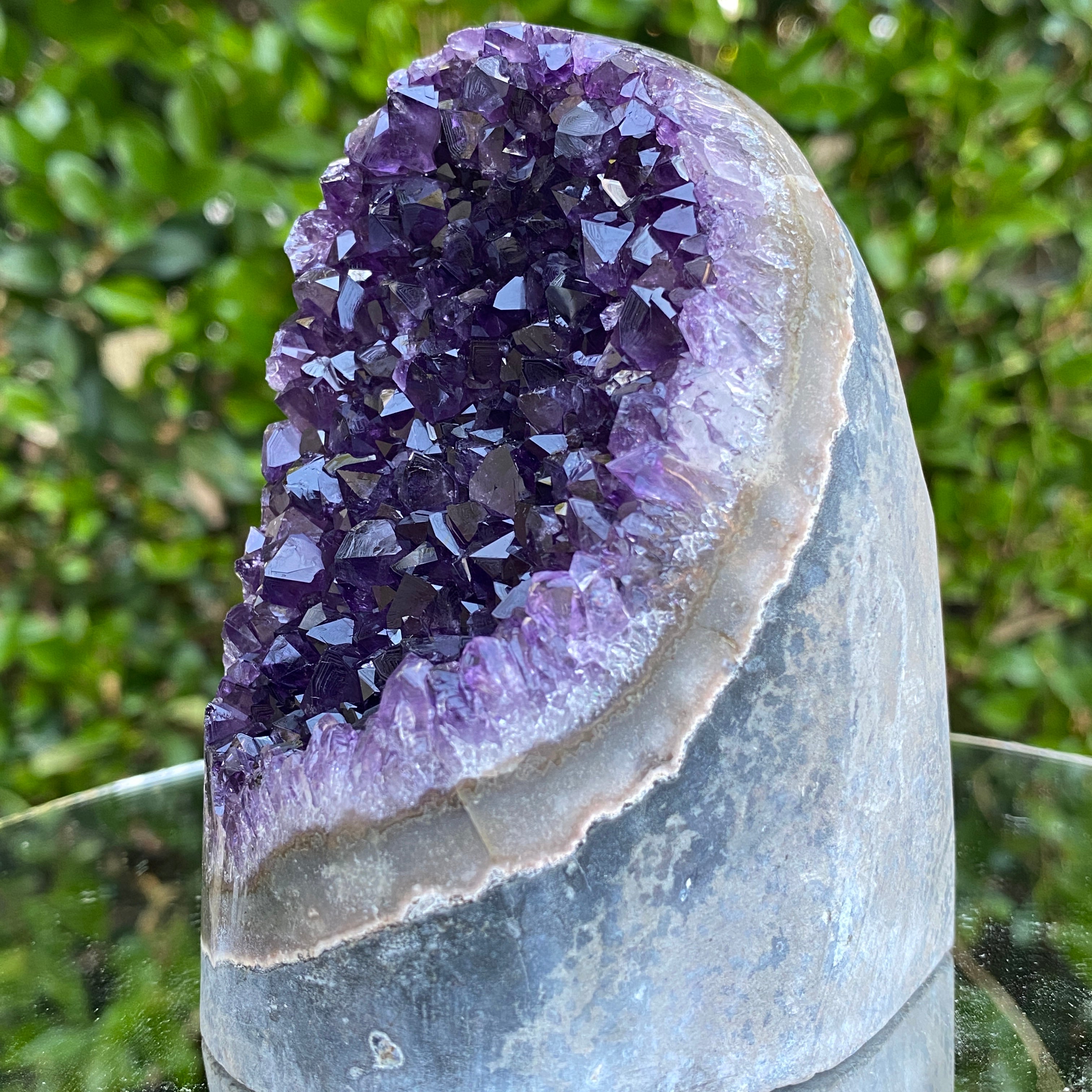 806g 11x9x8cm Grade A+ Big Smooth Crystal Purple Amethyst Geode from Uruguay