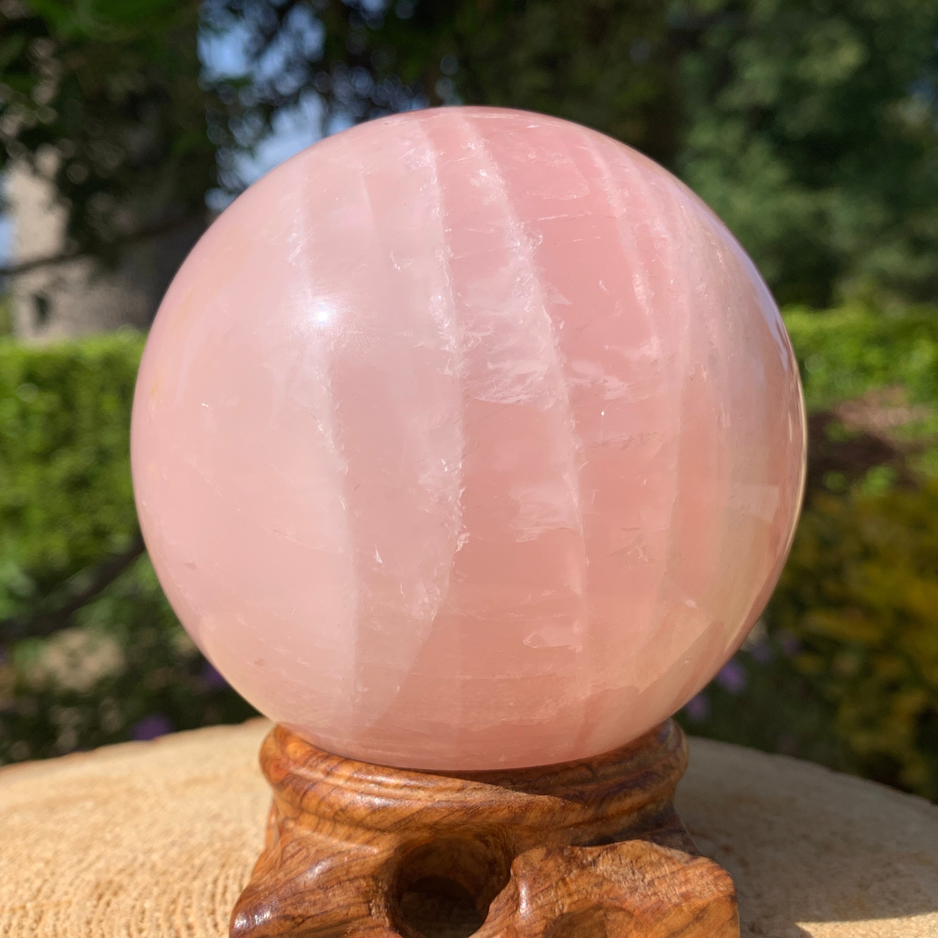 964g 8x8x8cm Pink Rose Quartz Sphere from China
