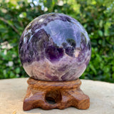 622g 7x7x7cm Purple Banded Chevron Amethyst Sphere from South Africa