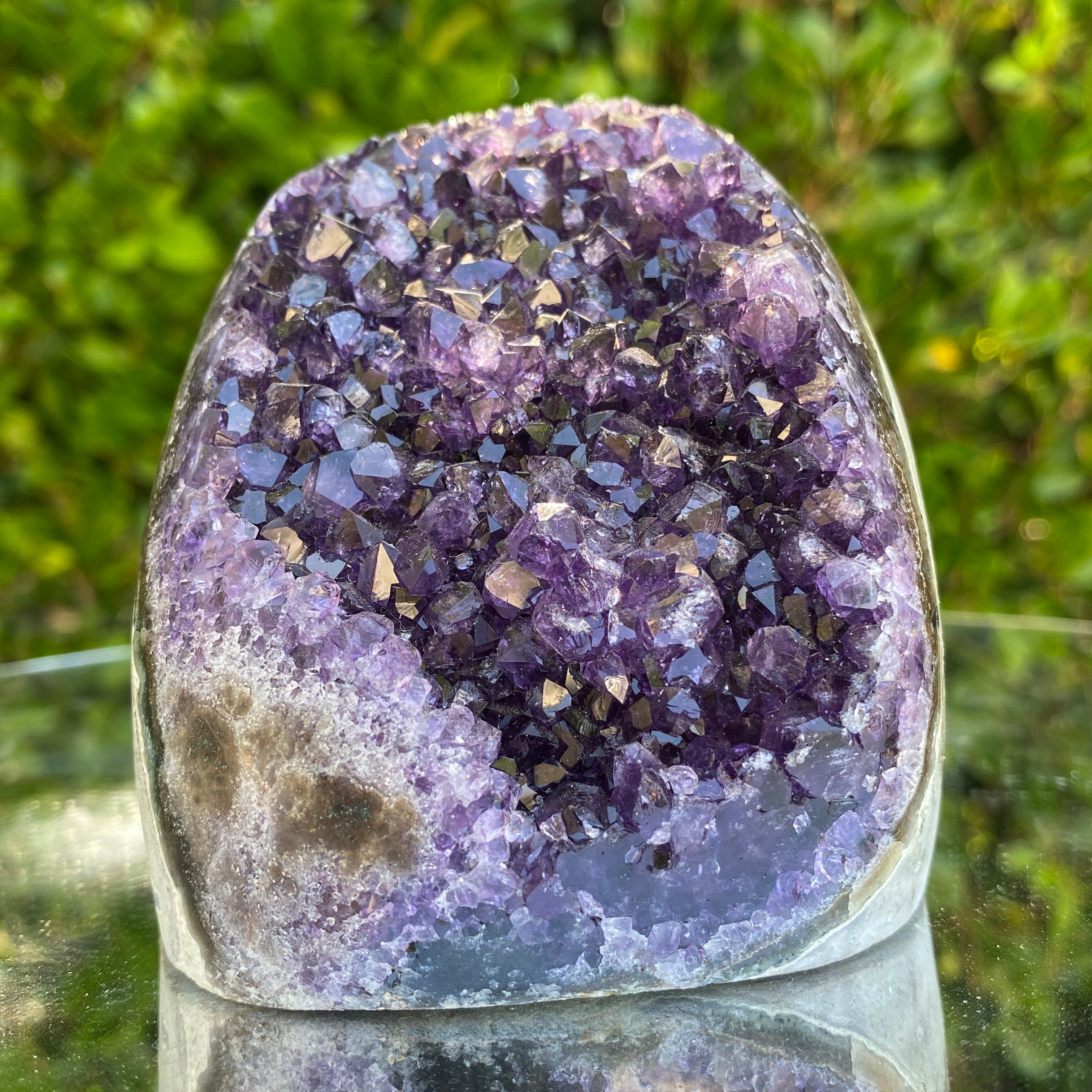 694g 9x9x7cm Grade A+ Big Smooth Crystal Purple Amethyst Geode from Uruguay