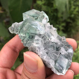 88g 8x5x4cm Glass Green and Clear Fluorite from Xianghualing,Hunan,CHINA