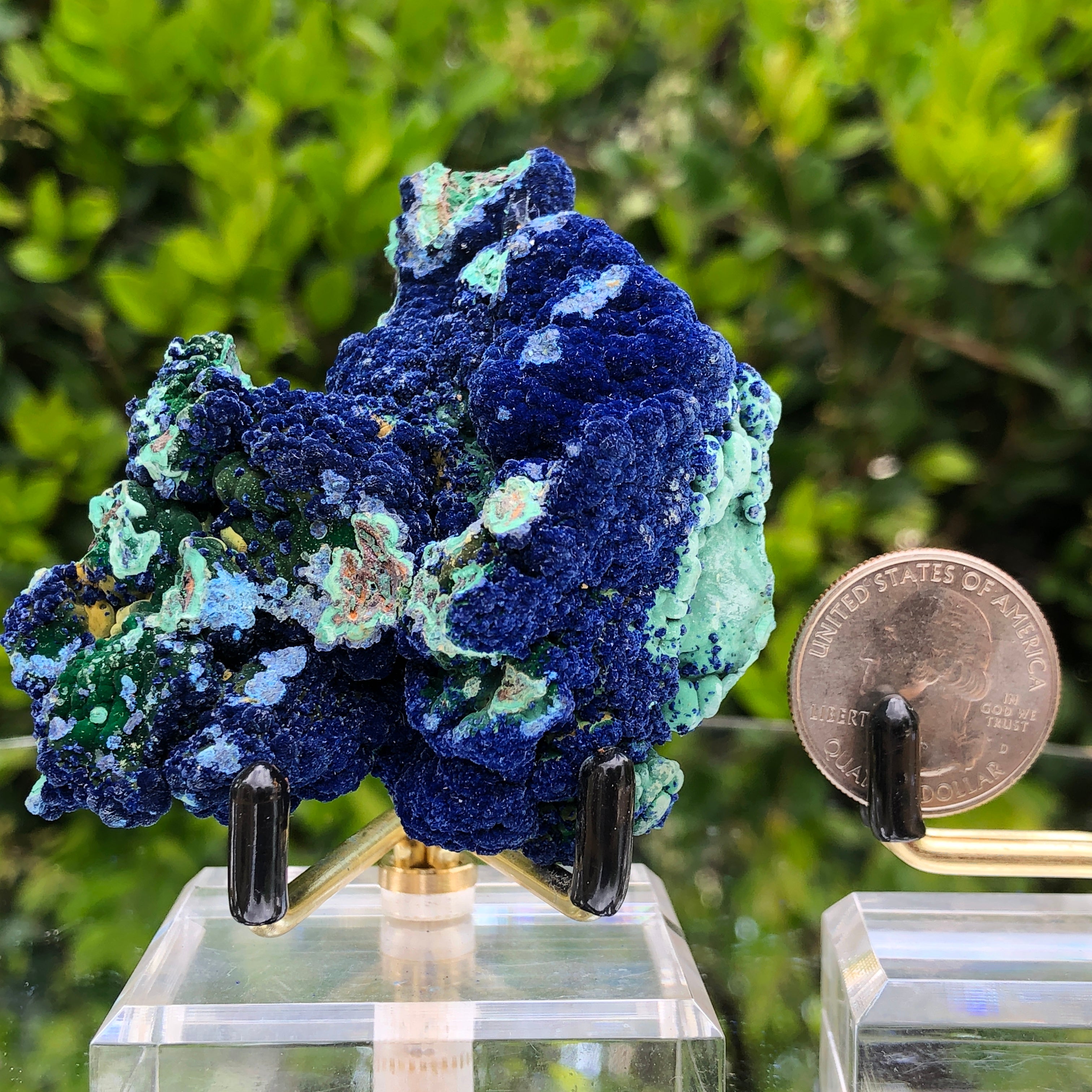 140g 8x4x6cm Rare Super Densed Shiny Blue Azurite w/ green Malachite from Sepon Mine, Laos