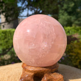 762g 8x8x8cm Pink Rose Quartz Sphere from China