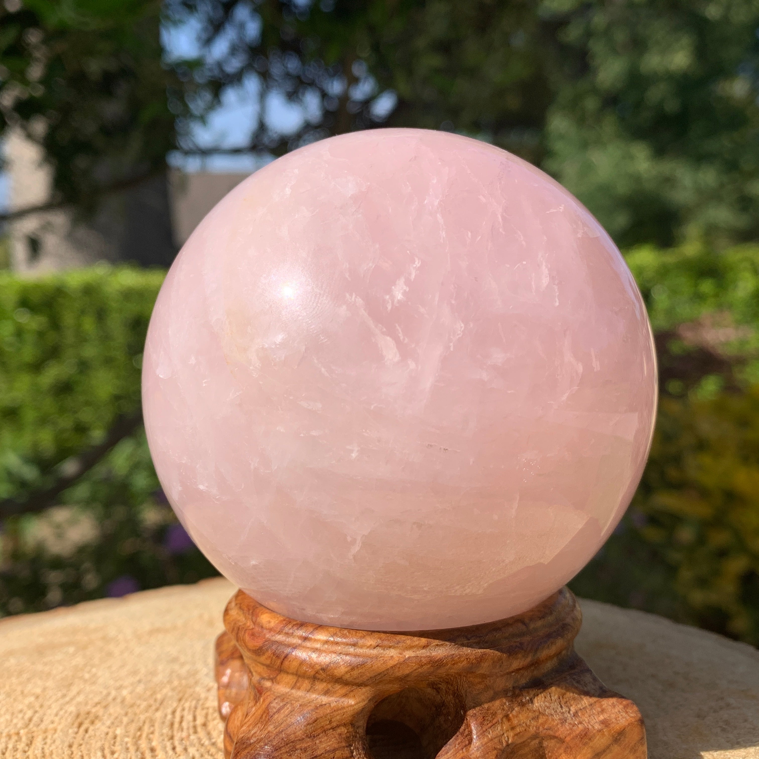754g 8x8x8cm Pink Rose Quartz Sphere from China
