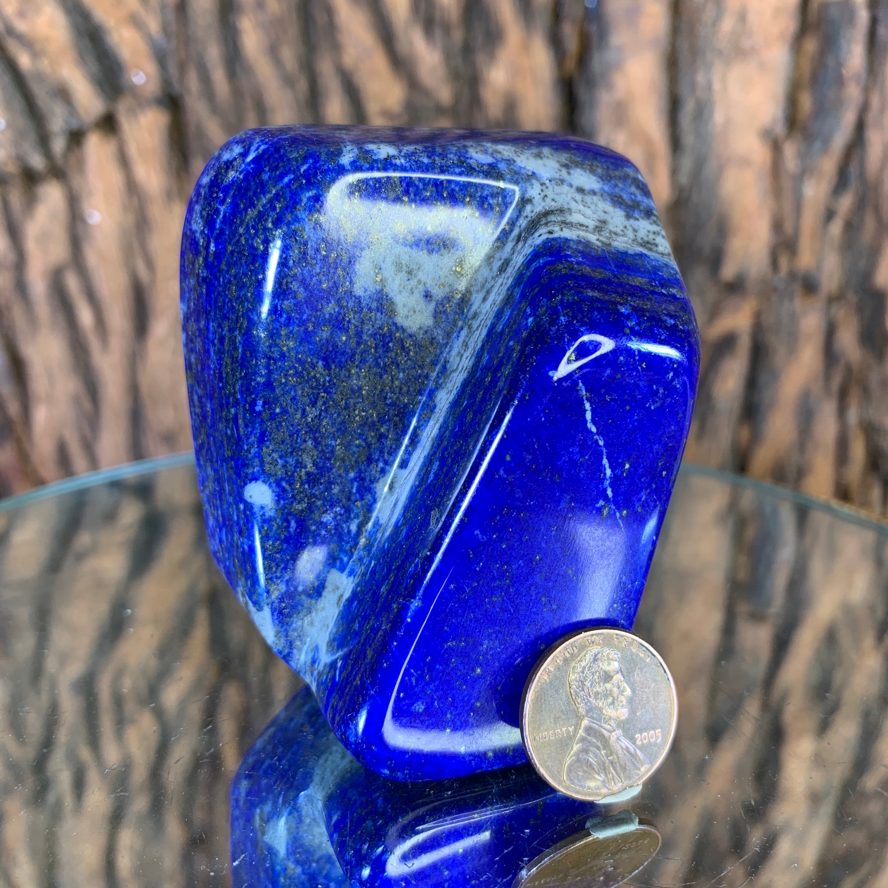 256.0g 7x5x3cm Dark Blue Lapis Lazuli Natural Shape from Afghanistan