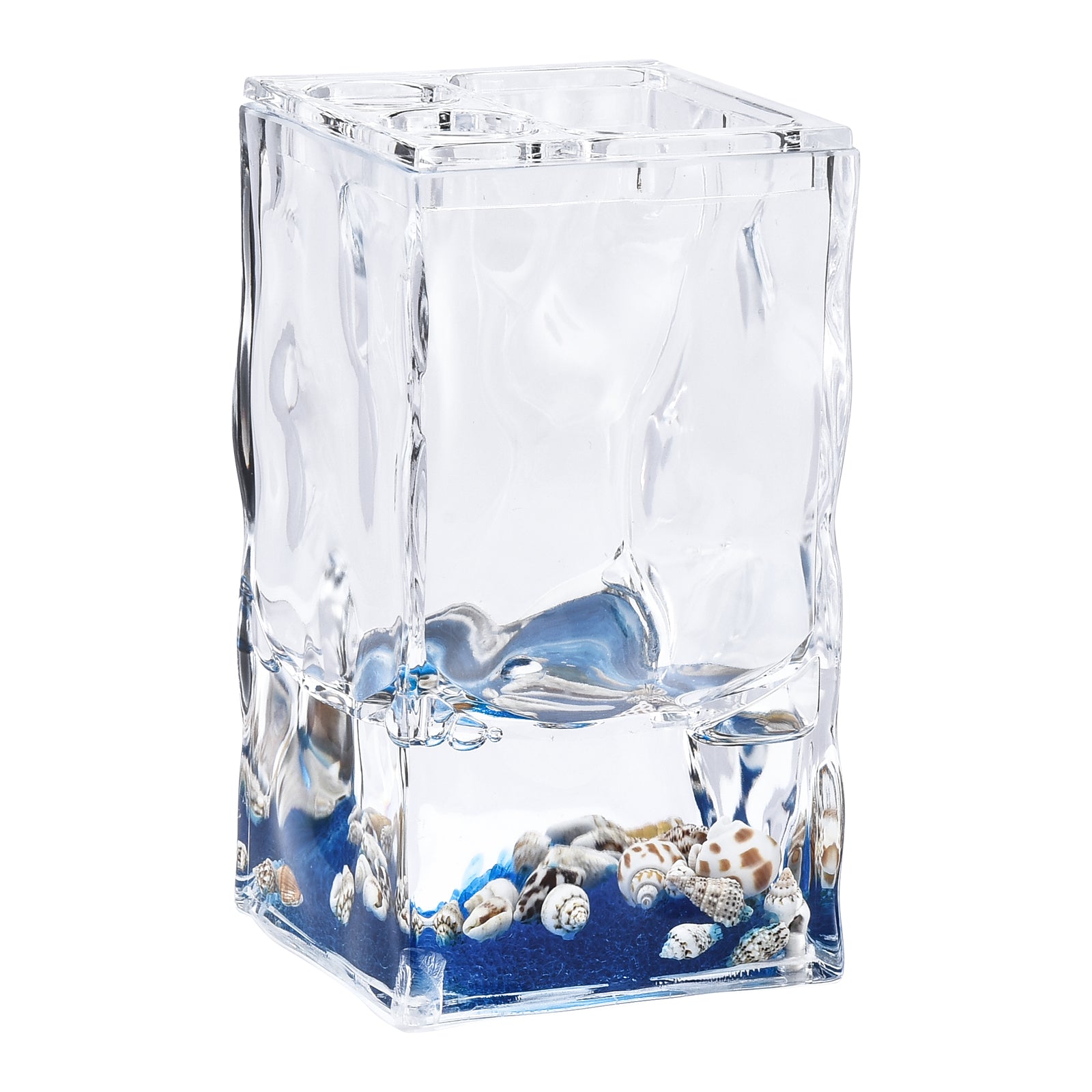 4 Piece Acrylic Liquid 3D Floating Motion Bathroom Vanity Accessory Set Shell