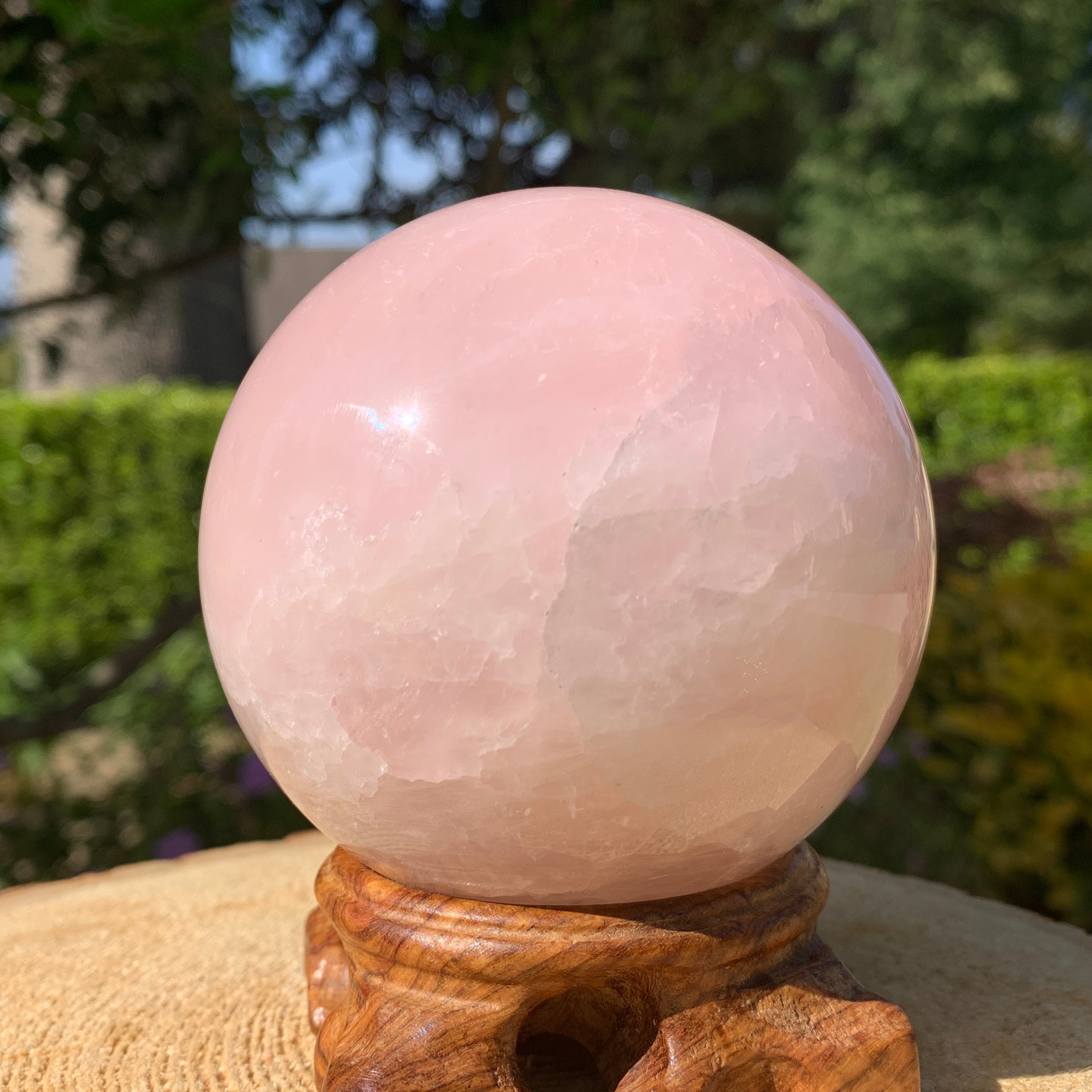 750g 8x8x8cm Pink Rose Quartz Sphere from China