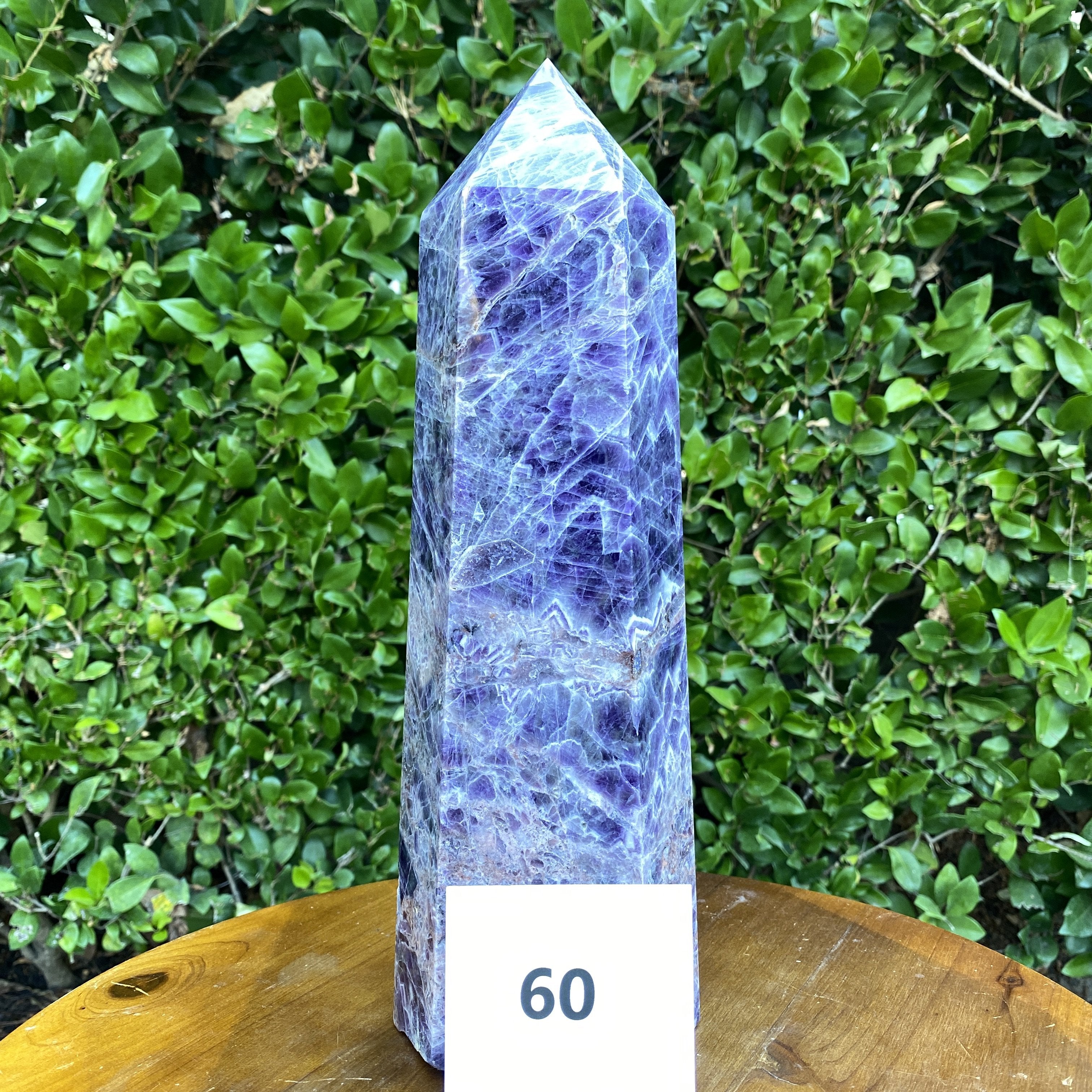 Purple Banded Chevron Amethyst Point Tower from Zambia - Locco Decor