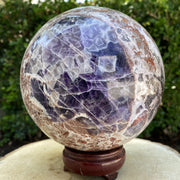 16 cm 5.2 KG Purple Banded Chevron Amethyst Sphere from Zambia L001
