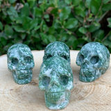 Green Qinghai Jade Skull