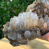 852g 17x9x8cm Brown and White Leiping Calcite from China