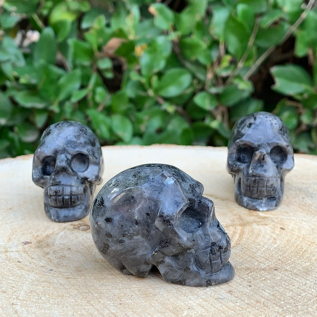 Silver Labradorite Skull